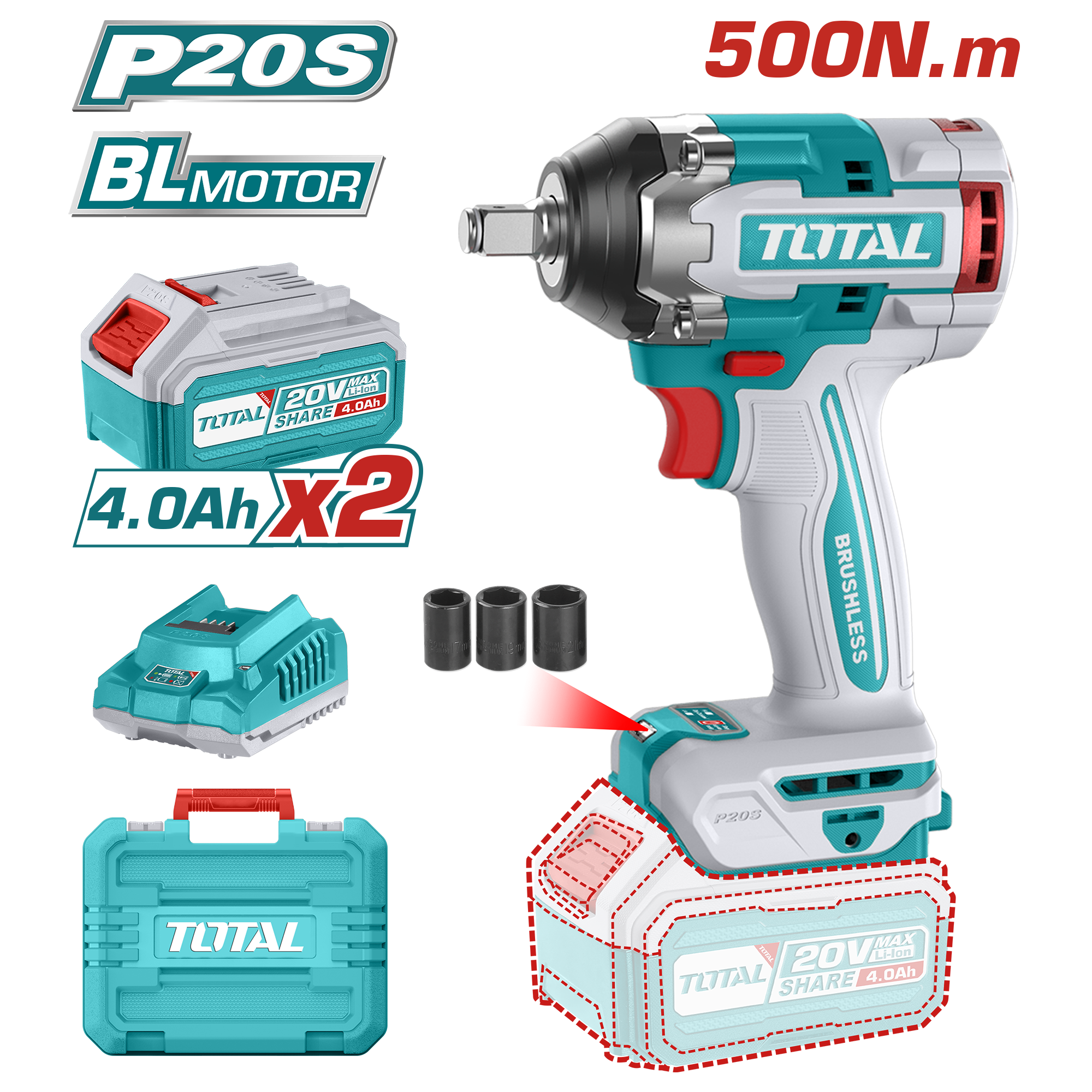 Cordless impact wrench - TIWLI2050