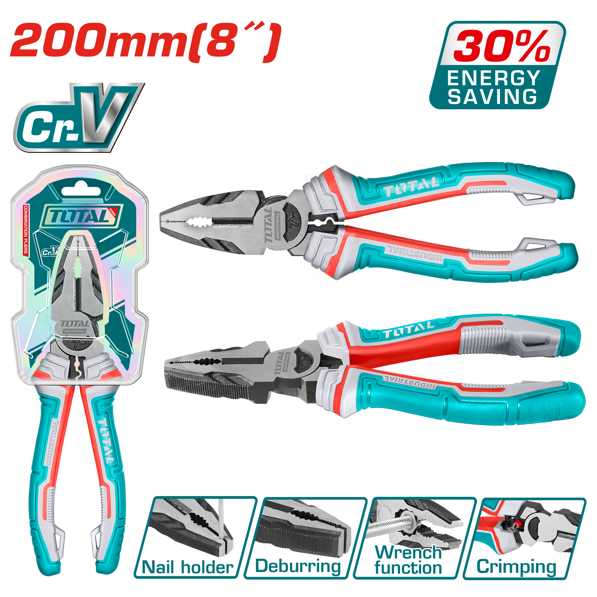 High leverage combination pliers - THT210806S